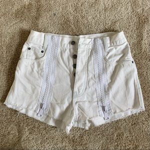 White CARMAR denim shorts with zippers